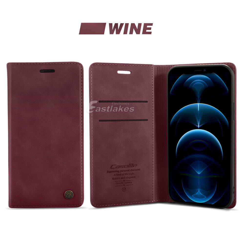 Retro Leather Flip Wallet Card Case Cover For Apple iPhone 15 14 13 12 Pro Max mini